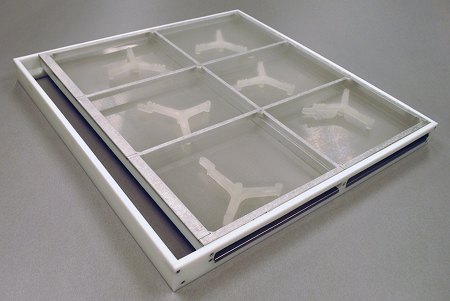 TPU sieve cleaners installed in a plansifter sieve frame
